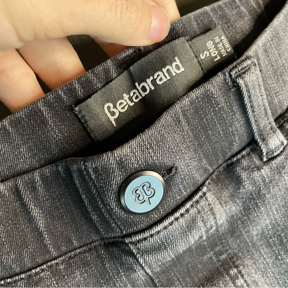 Betabrand Black Washed Denim Jeans Pants Small Long - Picture 7 of 11